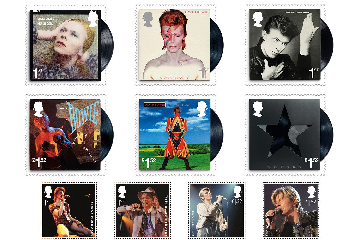 David Bowie Francobolli Stamps
