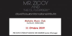 Mr. Ziggy Mahalia Roma David Bowie eventi ottobre 2019