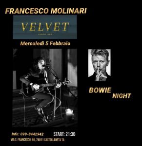 Francesco Molinari Taranto Eventi Febbraio 2020 David Bowie tributo