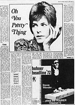 David Bowie: Sono Gay - Oh You Pretty Things | Melody Maker, 22 gennaio 1972 2 MM pretty things2