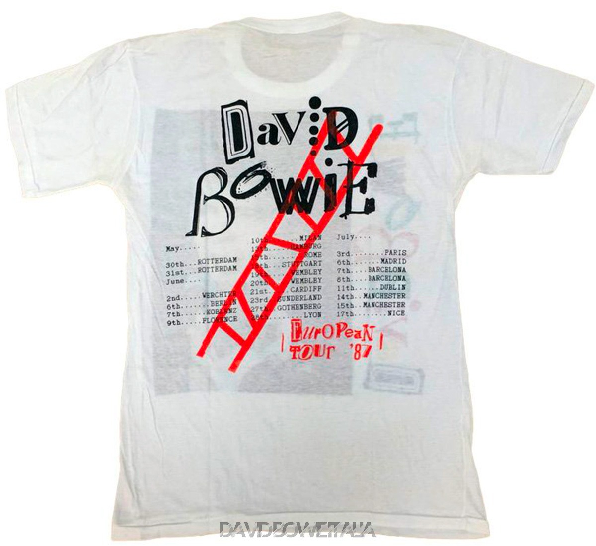 Bowie Glass Spider Giugno 1987 T-Shirt retro