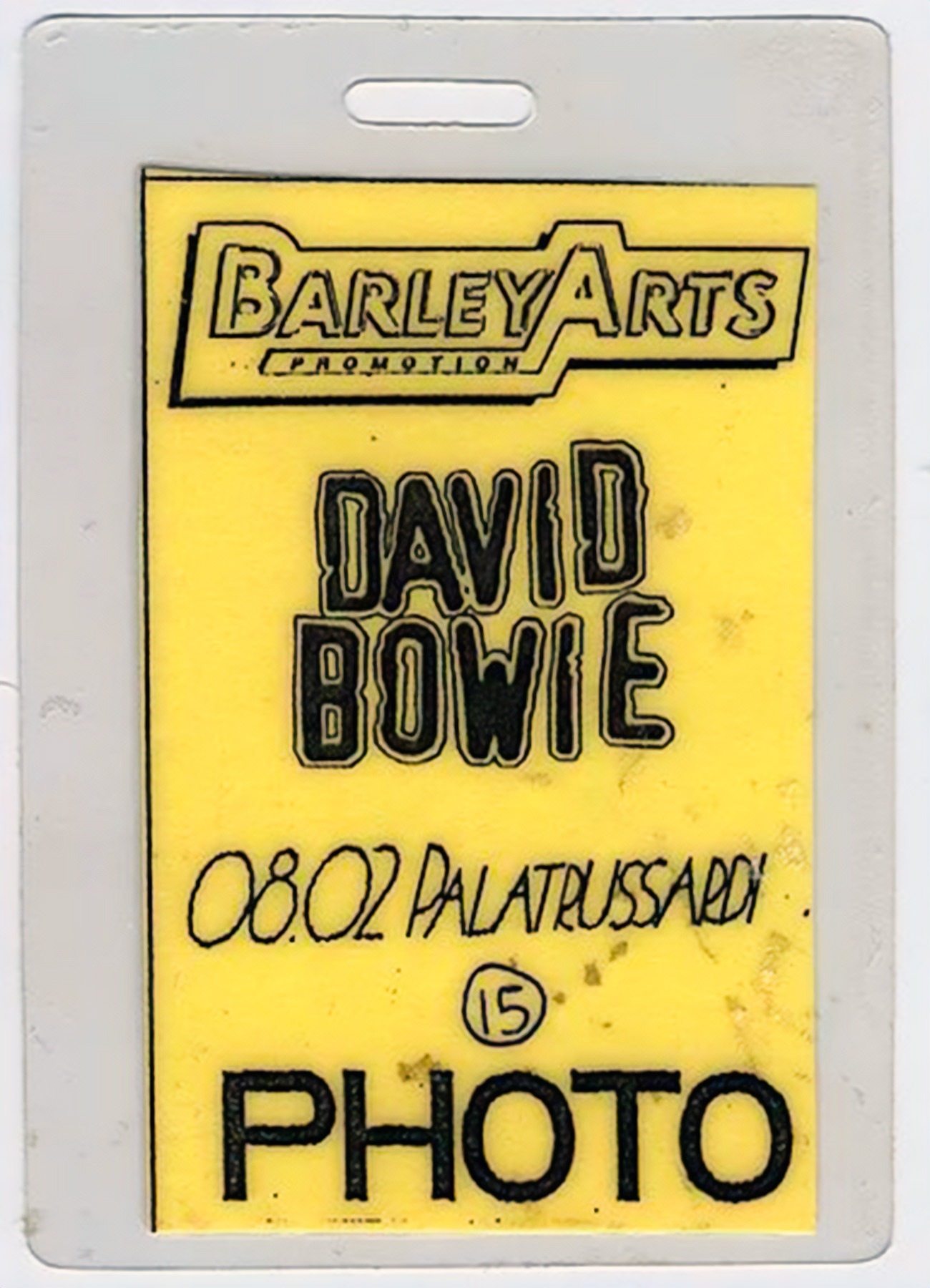 David Bowie Outside Tour Milano 1996 Pass
