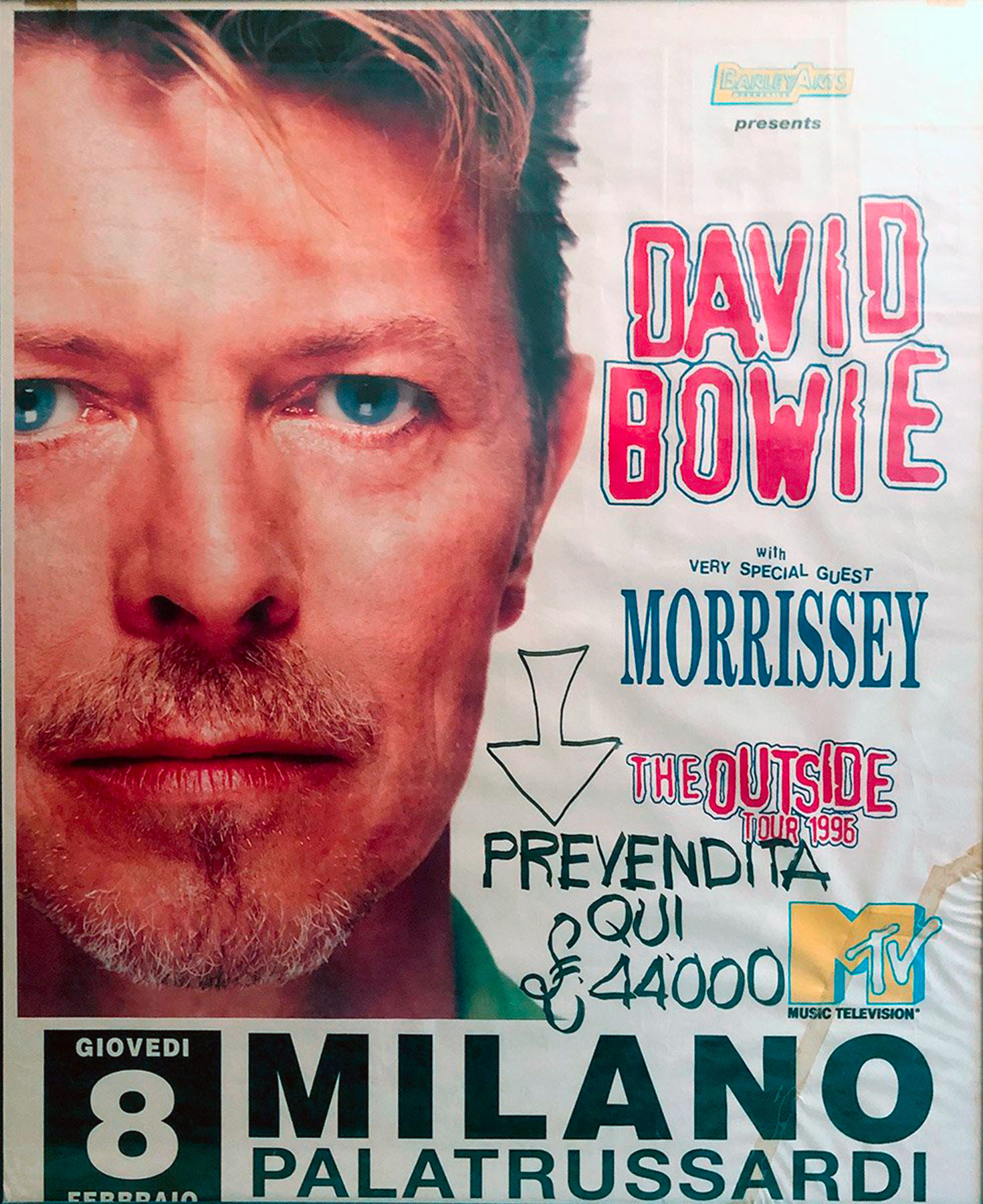 David Bowie Outside Tour Milano 1996 Poster
