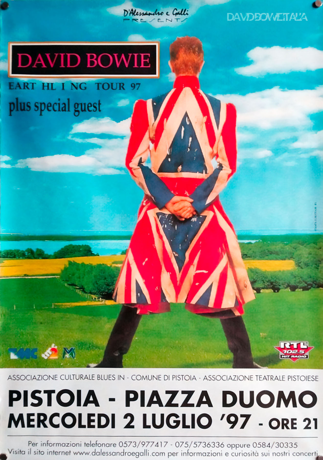 David Bowie Earthling Tour Pistoia 2 Luglio 1997 Locandina