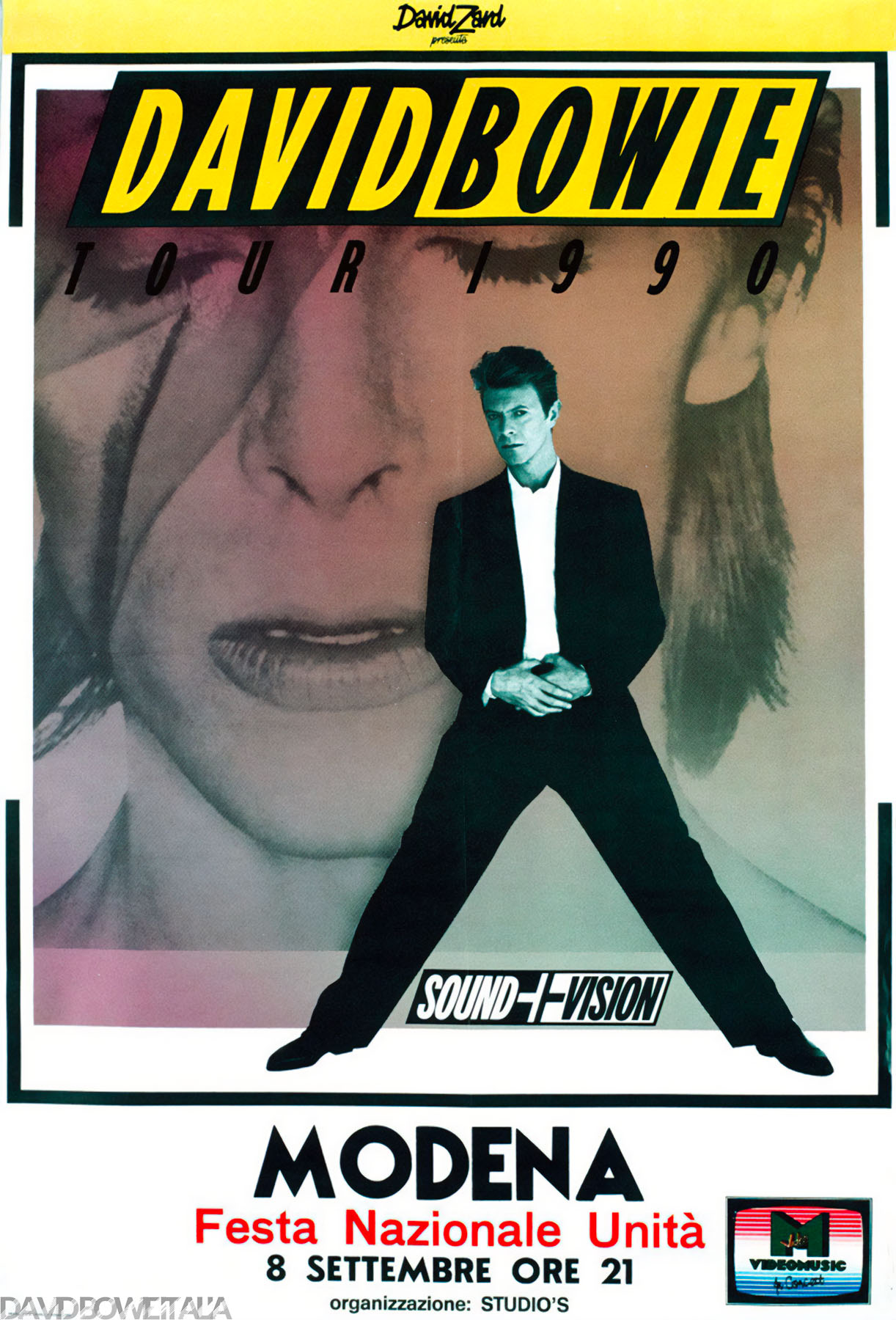 David Bowie Modena 8 settembre 1990 locandina