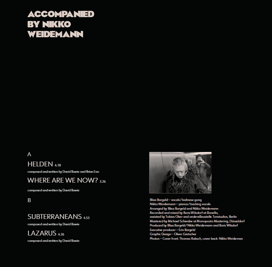 Blixa Bargeld Sings David Bowie: il piccolo EP che ci era sfuggito 4 Blixa Bargeld Sings David Bowie EP