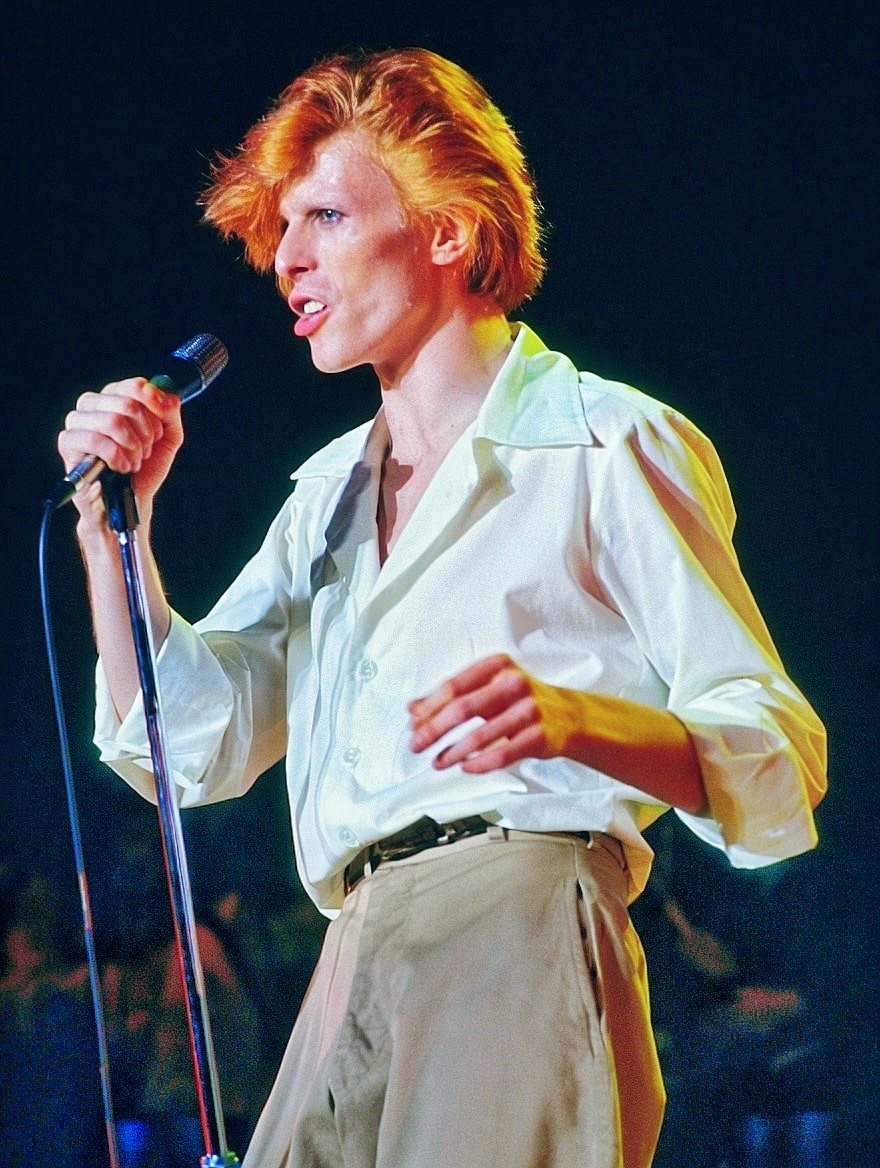 Diamond Dogs: ululati dal futuro 66 David Bowie canta sul palco nel 1974, durante il tour di Diamond Dogs