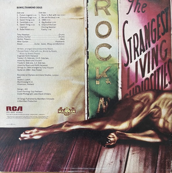 Diamond Dogs: ululati dal futuro 102 Diamond Dogs, LP RCA italiano del 1974: il retro