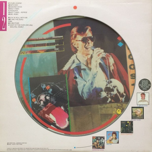 Diamond Dogs: ululati dal futuro 110 Diamond Dogs, picture disc del 1984: il retro della busta