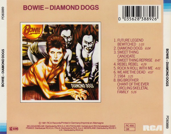 Diamond Dogs: ululati dal futuro 115 Diamond Dogs, primo CD RCA: il retro