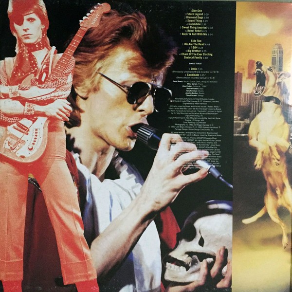 Diamond Dogs: ululati dal futuro 120 Diamond Dogs, LP EMI italiano del 1990: la busta interna