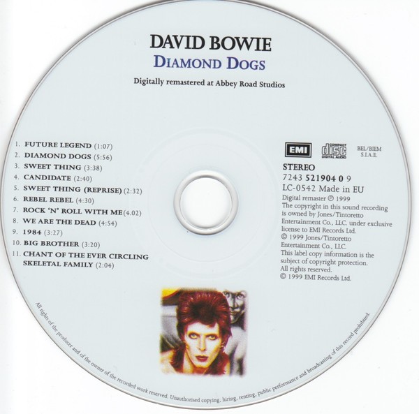 Diamond Dogs: ululati dal futuro 126 Diamond Dogs, CD EMI del 1999: il disco