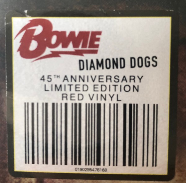 Diamond Dogs: ululati dal futuro 144 Diamond Dogs, vinile rosso del 2019: l’adesivo dell’edizione