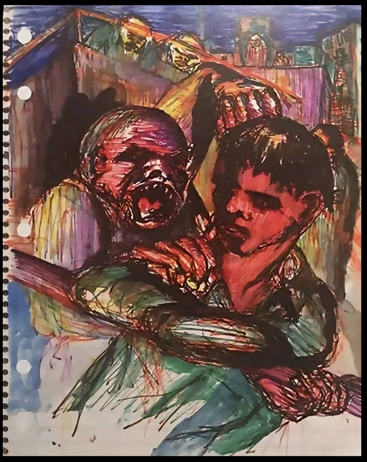 Diamond Dogs: ululati dal futuro 99 Bozzetto a colori di David Bowie per il film mai realizzato di Diamond Dogs